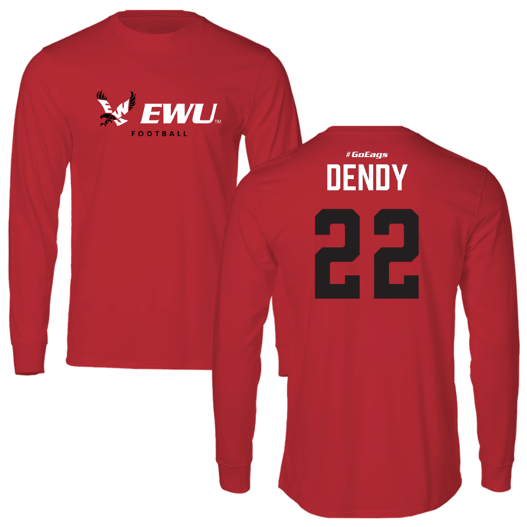 Eastern Washington University Football Red Long Sleeve - #22 Amir Dendy