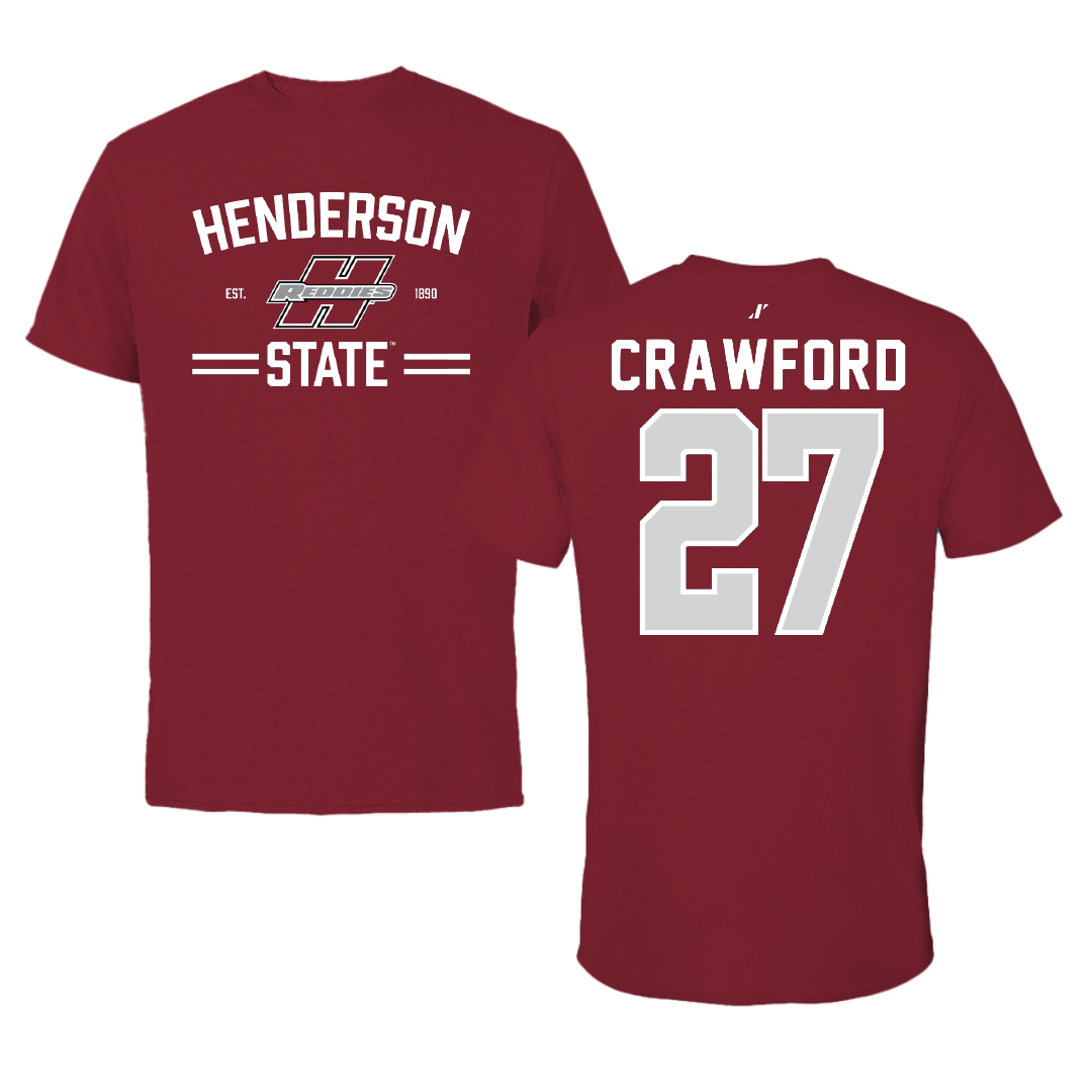 Henderson State University Football Cardinal General Tee - #27 Kolbi Crawford