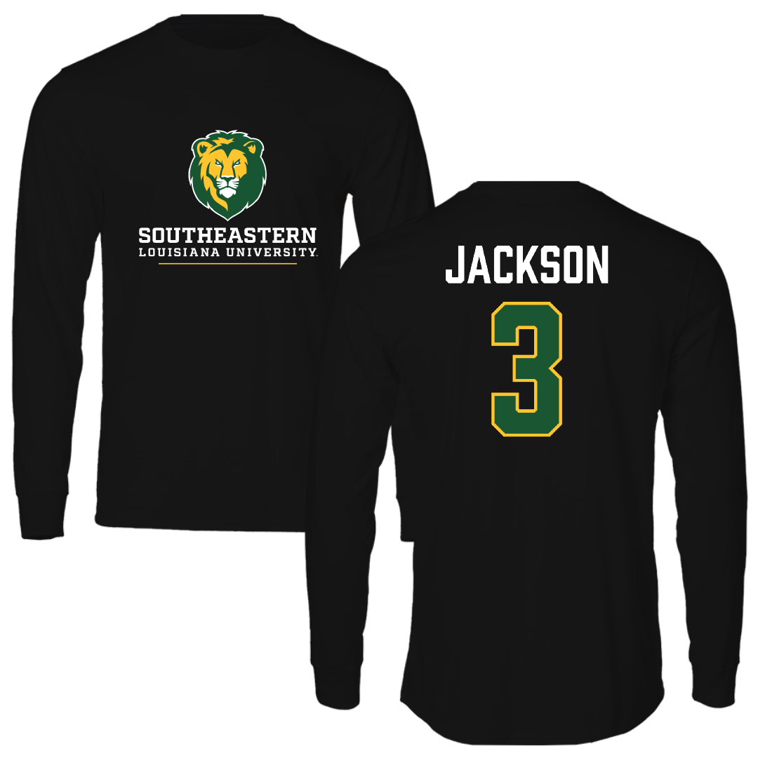 Southeastern Louisiana University Football Black Performance Long Sleeve - #3 Deantre Jackson