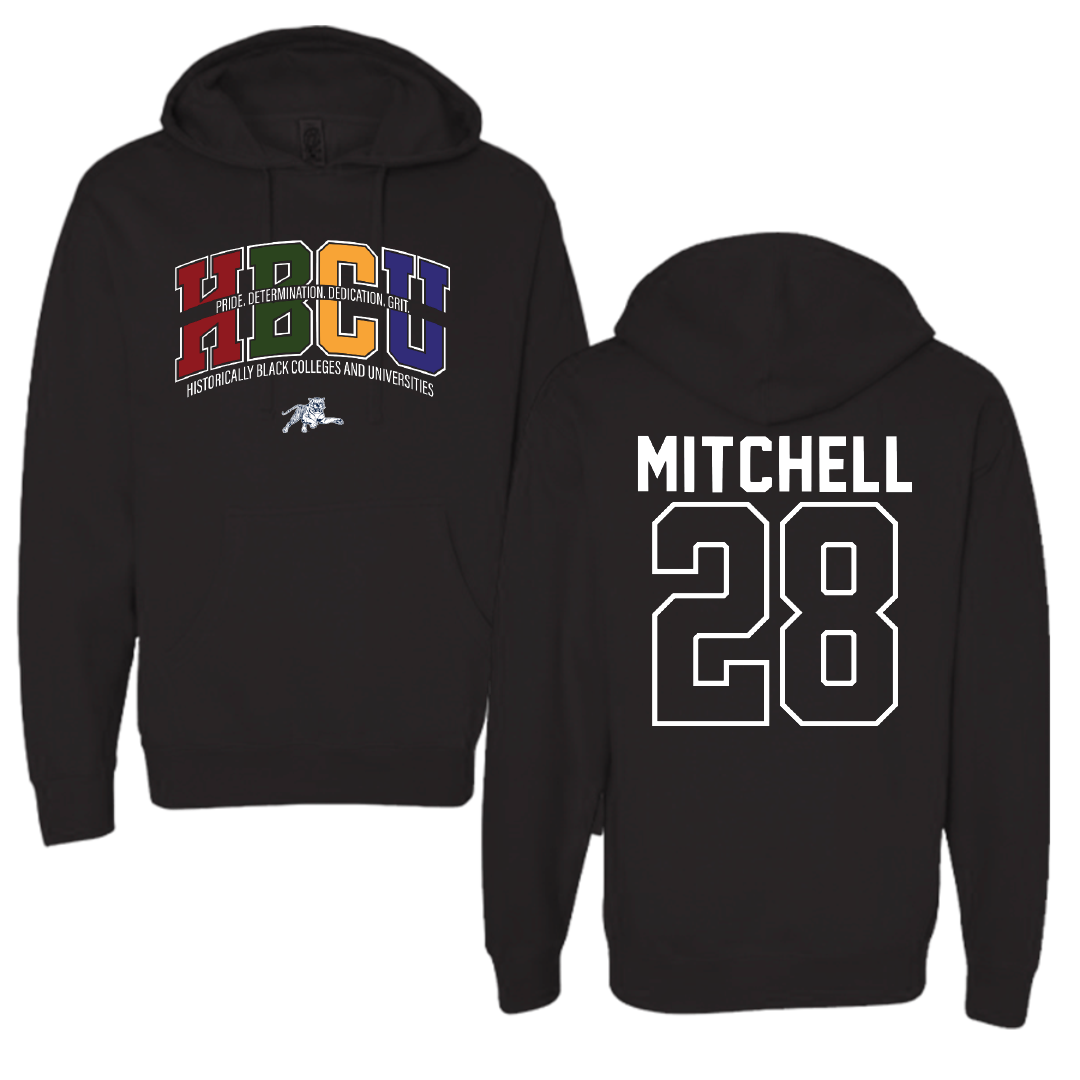 Jackson State University Football Black HBCU Hoodie - #28 Bruce Mitchell