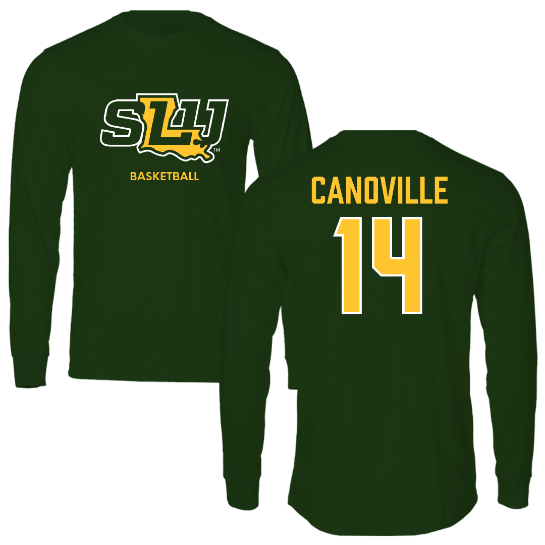 Southeastern Louisiana University Basketball (M) Forest Green Long Sleeve - #14 Dylan Canoville