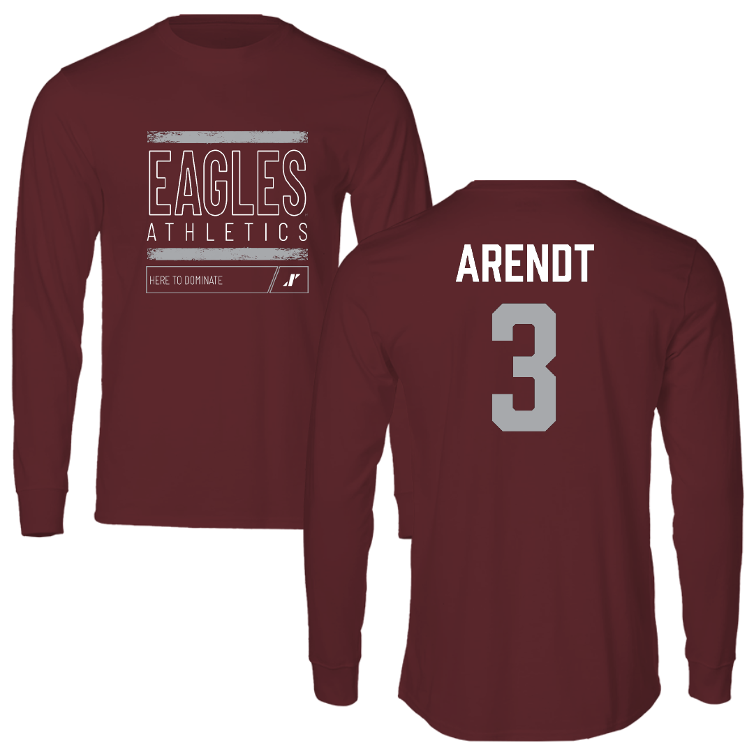 University of Wisconsin-La Crosse Football Maroon Dominate Performance Long Sleeve - #3 Keaton Arendt