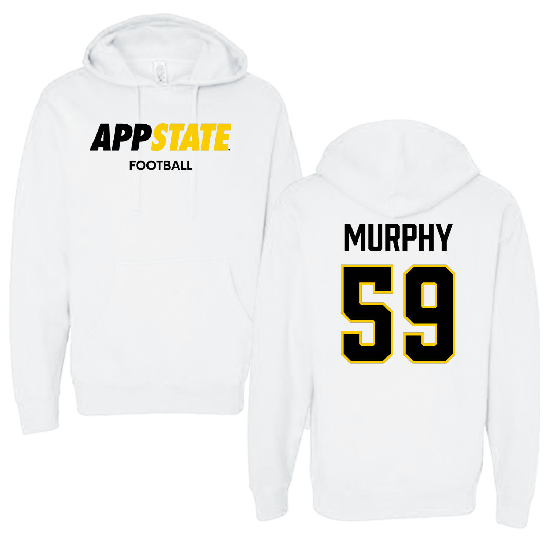 Appalachian State University Football White Hoodie - #59 Jack Murphy