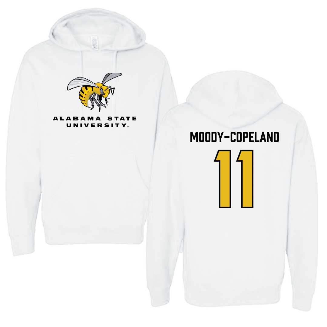 Alabama State University Football White Block Hoodie - #11 Aydden Moody-copeland