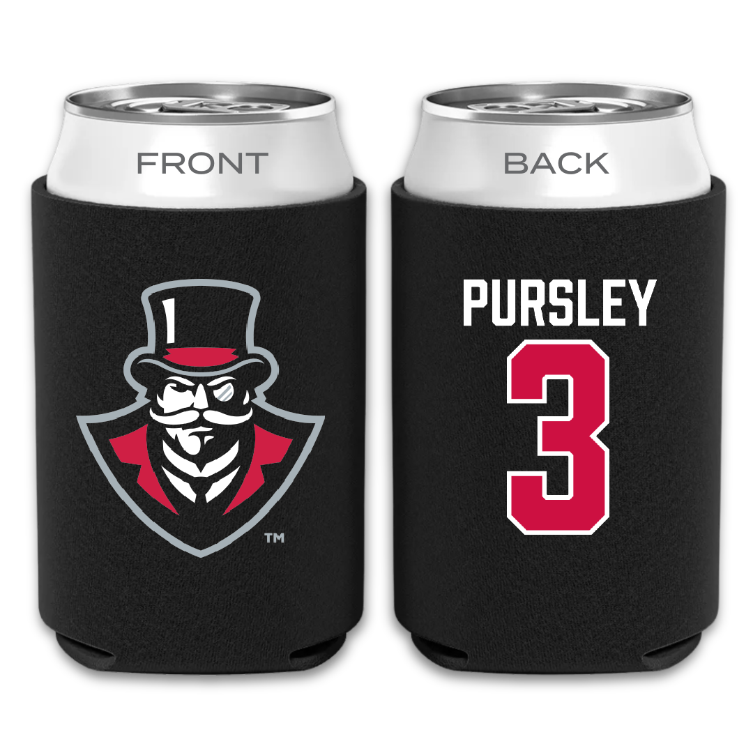 Austin Peay State University Softball Black Can Cooler - #3 Charley Pursley