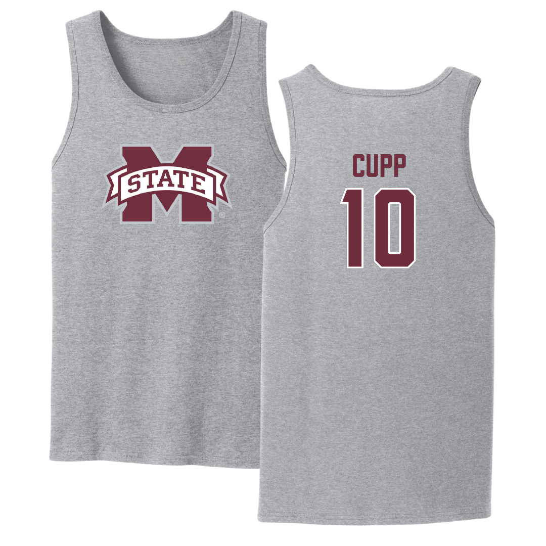Mississippi State University Baseball Sport Gray Tank Top - #10 Dylan Cupp