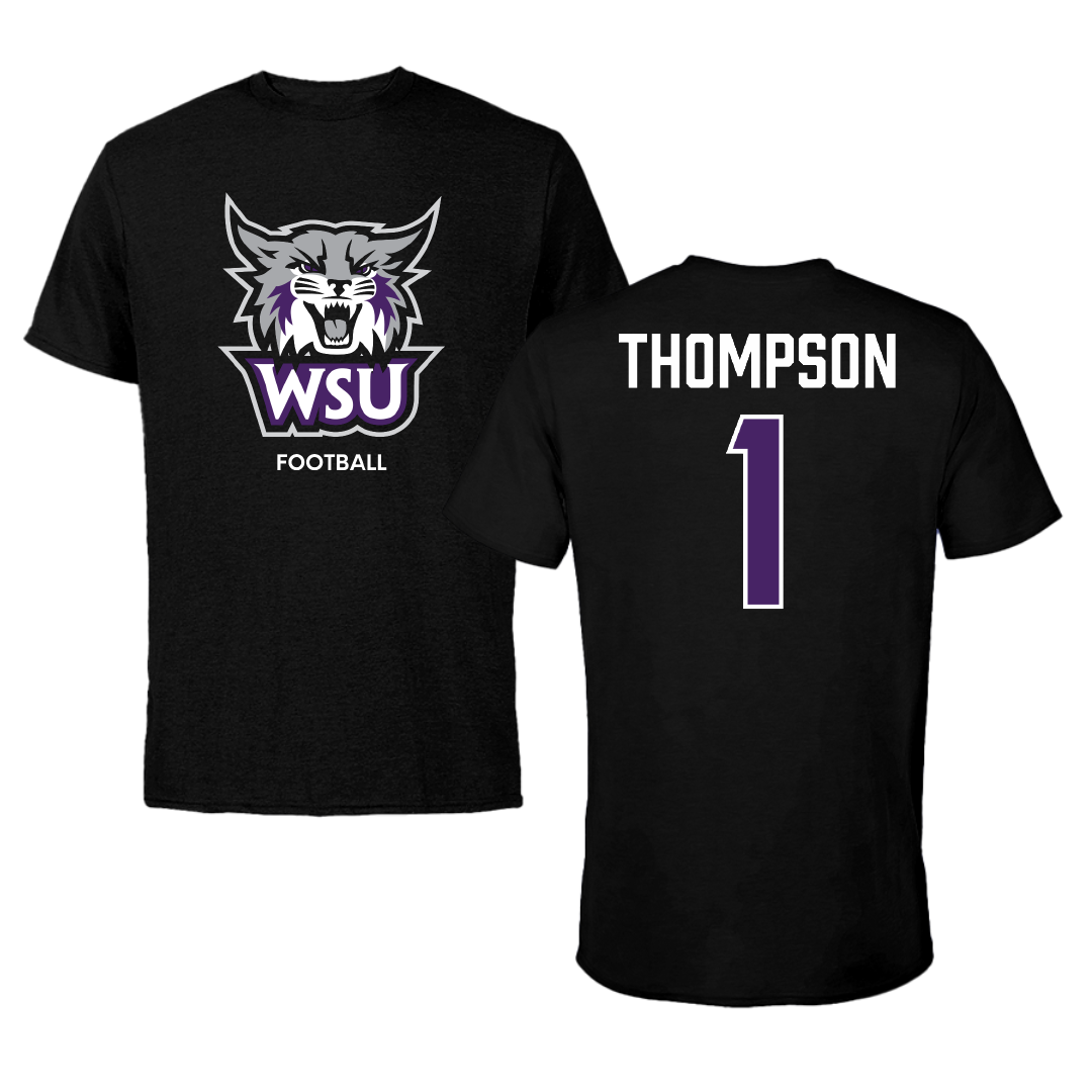 Weber State University Football Black Performance Tee - #1 Keahnist Thompson