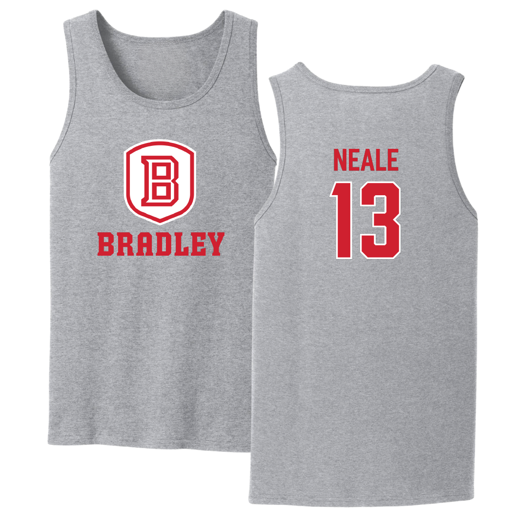 Bradley University Basketball Sport Gray Tank Top - #13 Sheyene Neale