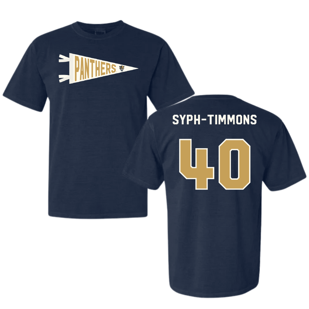 Florida International University Football Navy Pennant Comfort Colors Tee - #40 Orlando Syph-Timmons