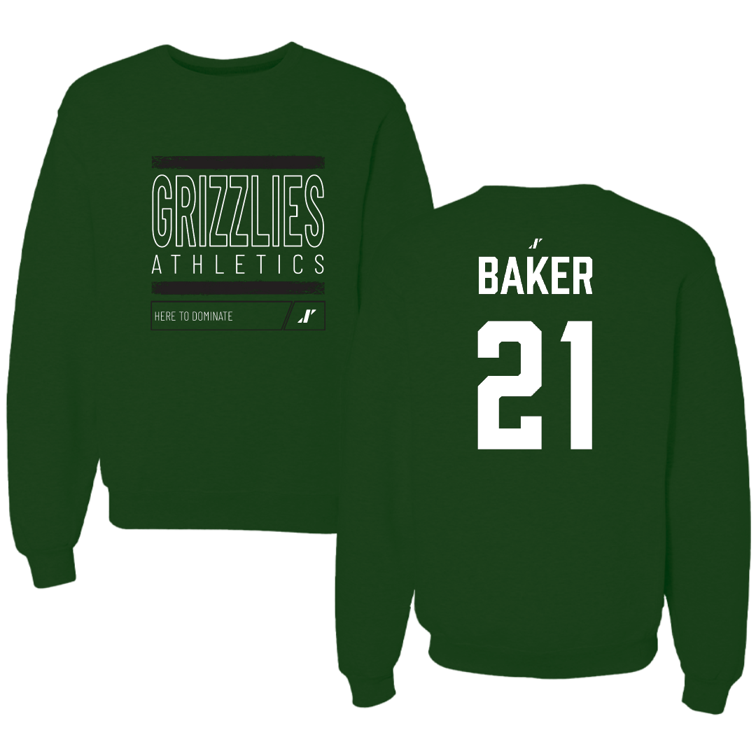 Adams State University Basketball (M) Forest Green Dominate Crewneck - #21 Dillan Baker