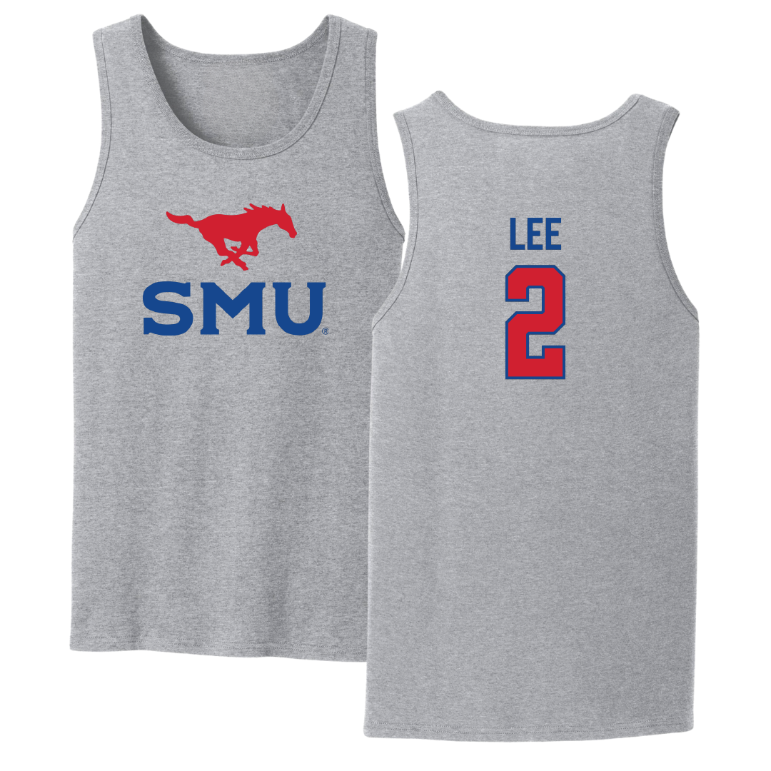 Southern Methodist University Soccer Sport Gray Tank Top - #2 Kaya Lee