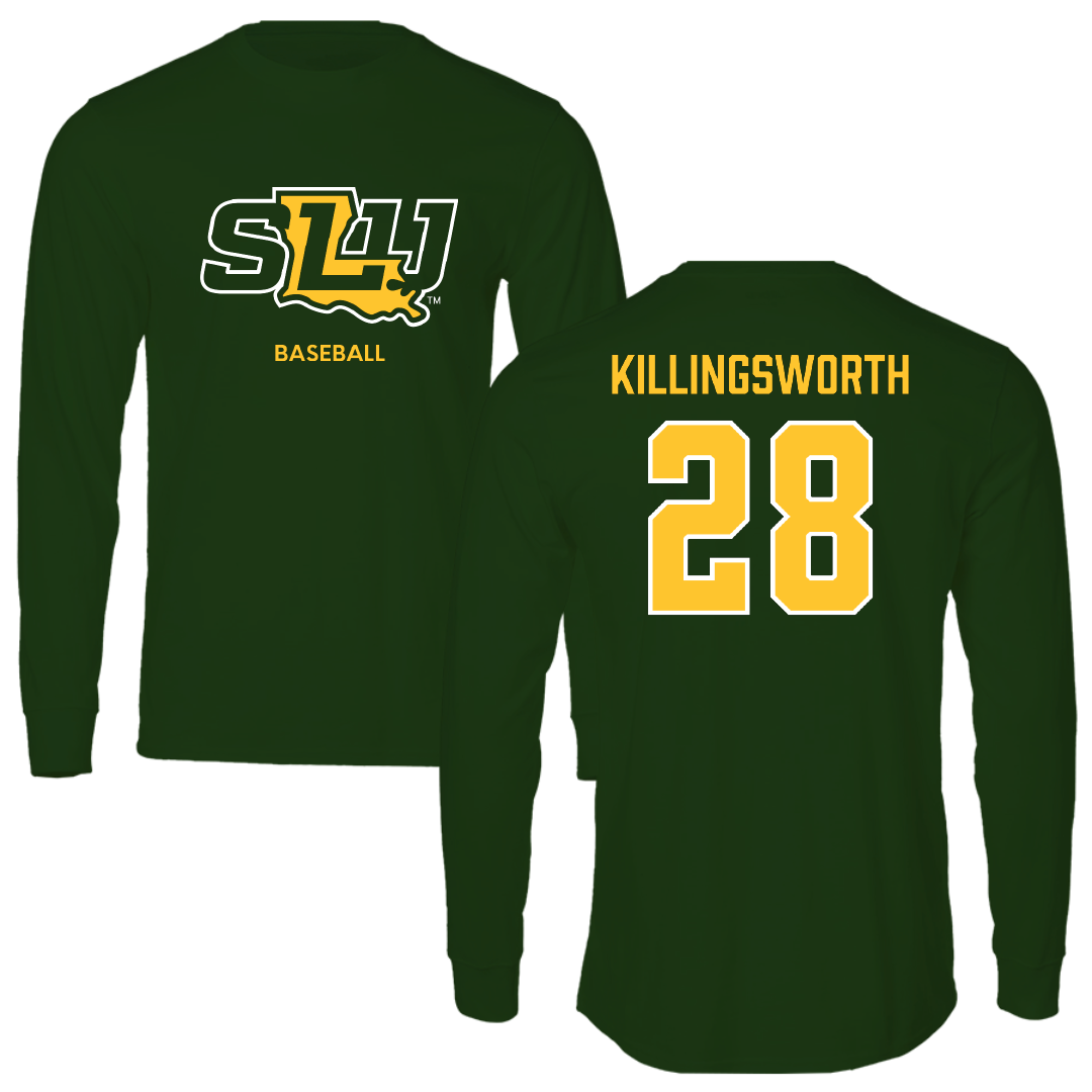 Southeastern Louisiana University Baseball Forest Green Performance Long Sleeve - #28 Jake Killingsworth
