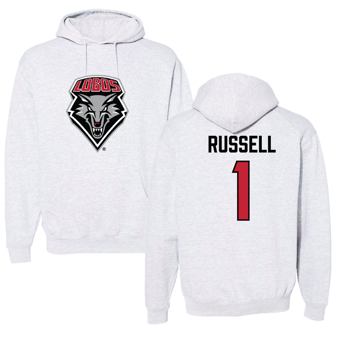 University of New Mexico Baseball Light Gray Hoodie - #1 Tristan Russell