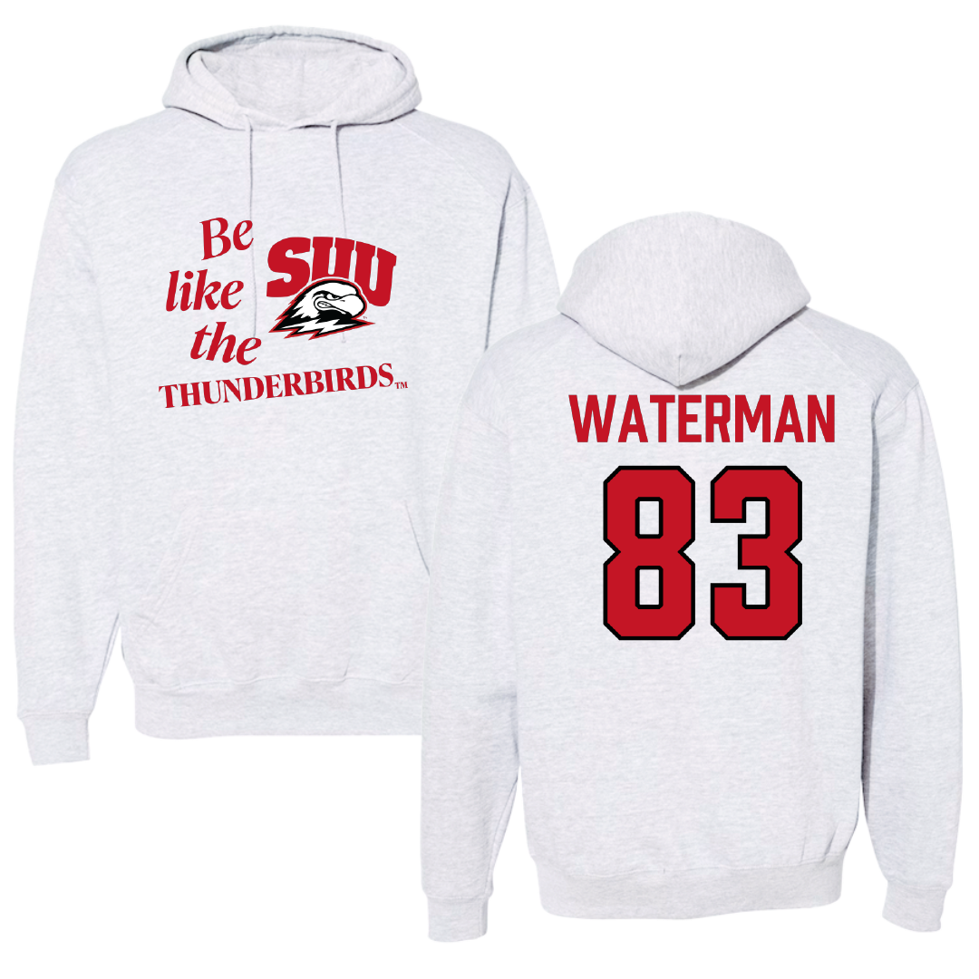 Southern Utah University Football Light Gray Be Like Us Hoodie - #83 Bryson Waterman