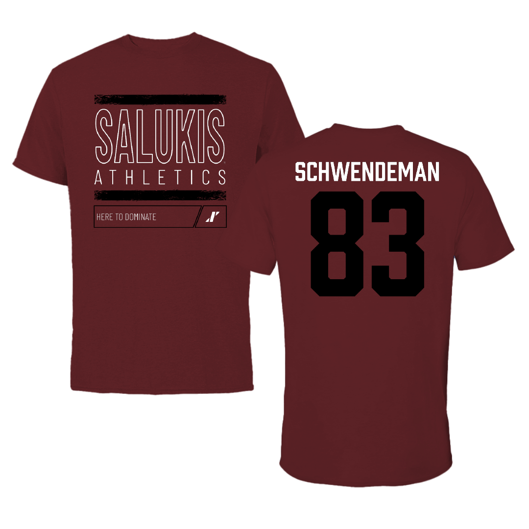 Southern Illinois University at Carbondale Football Maroon Dominate Performance Tee - #83 Ryan Schwendeman