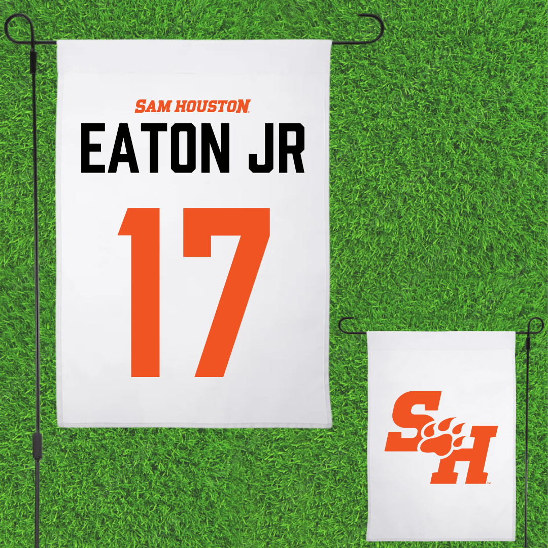 Sam Houston State University Football White Garden Flag - #17 Christopher Eaton Jr