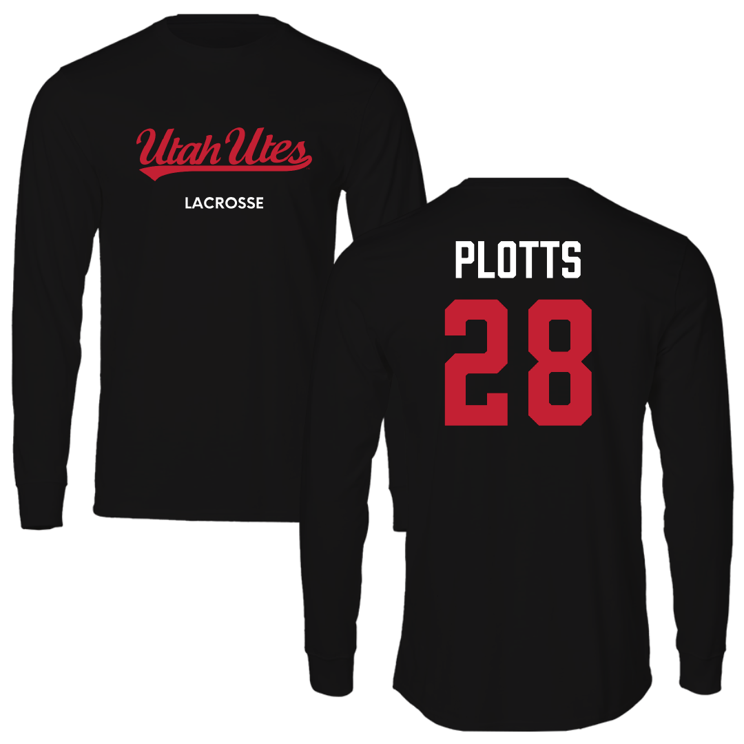 University of Utah Lacrosse (M) Black Utes Long Sleeve - #28 Colby Plotts