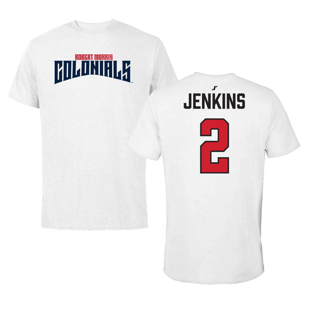 Robert Morris University Football White Classic Tee - #2 Jayson Jenkins