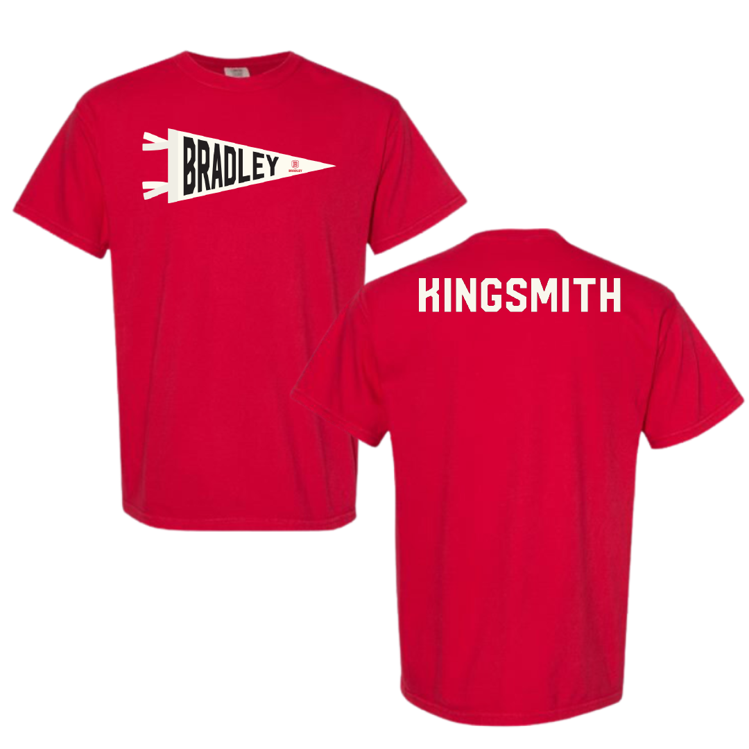 Bradley University TF and XC Red Pennant Comfort Colors Tee - Kaden Kingsmith