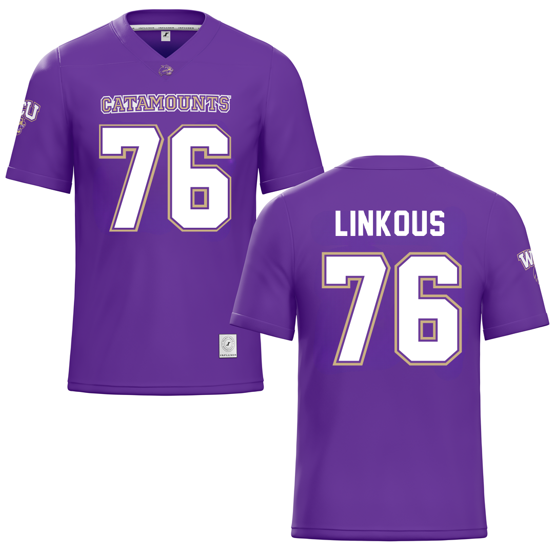 Western Carolina University Purple Football Jersey - #76 Nathan Linkous