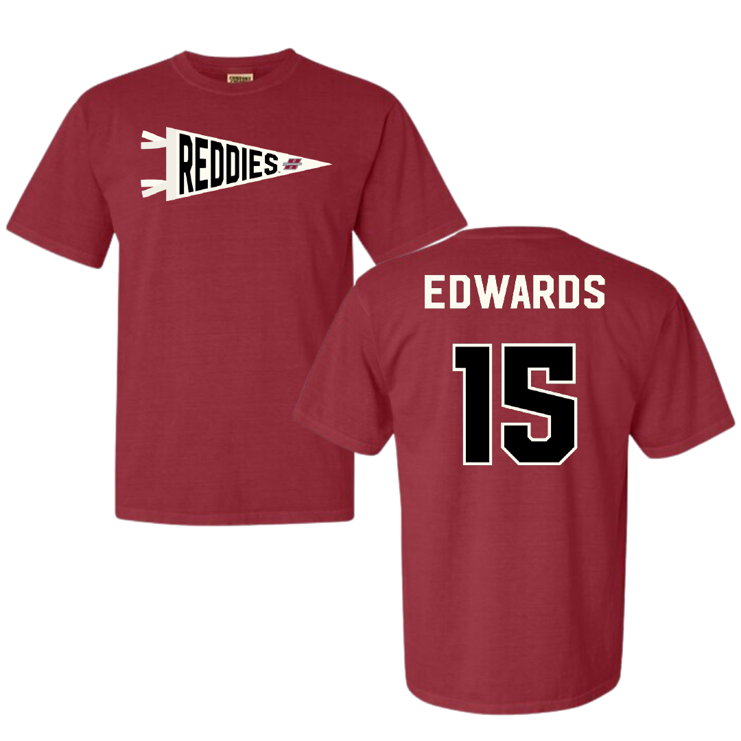 Henderson State University Football Crimson Pennant Comfort Colors Tee - #15 Andrew Edwards
