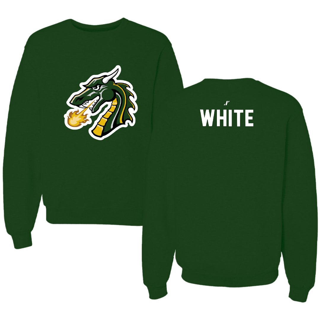 Tiffin University TF and XC Forest Green Crewneck - Jaylen White