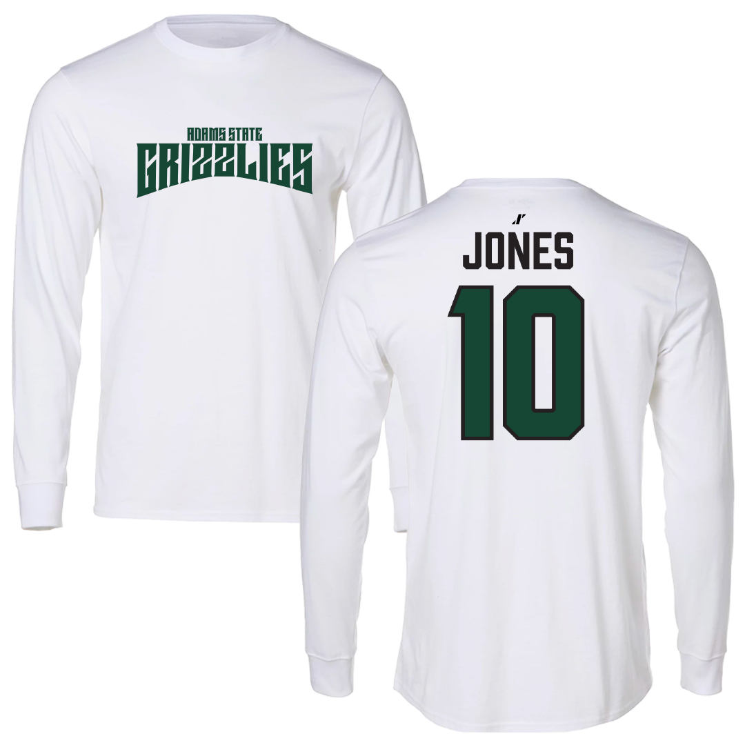 Adams State University Football White Classic Performance Long Sleeve - #10 Hayden Jones