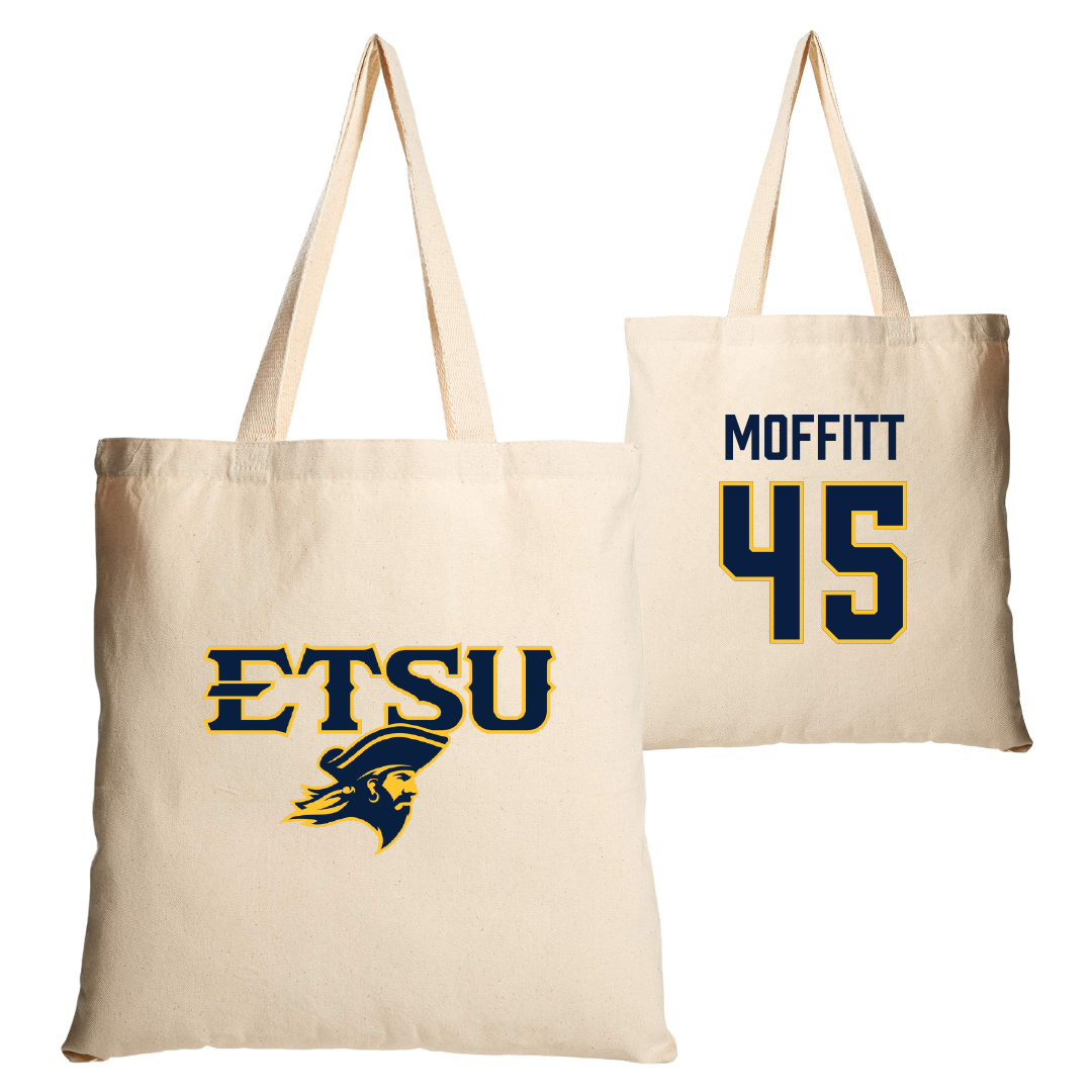East Tennessee State University Football Tan Canvas Tote Bag - #45 Trevor Moffitt