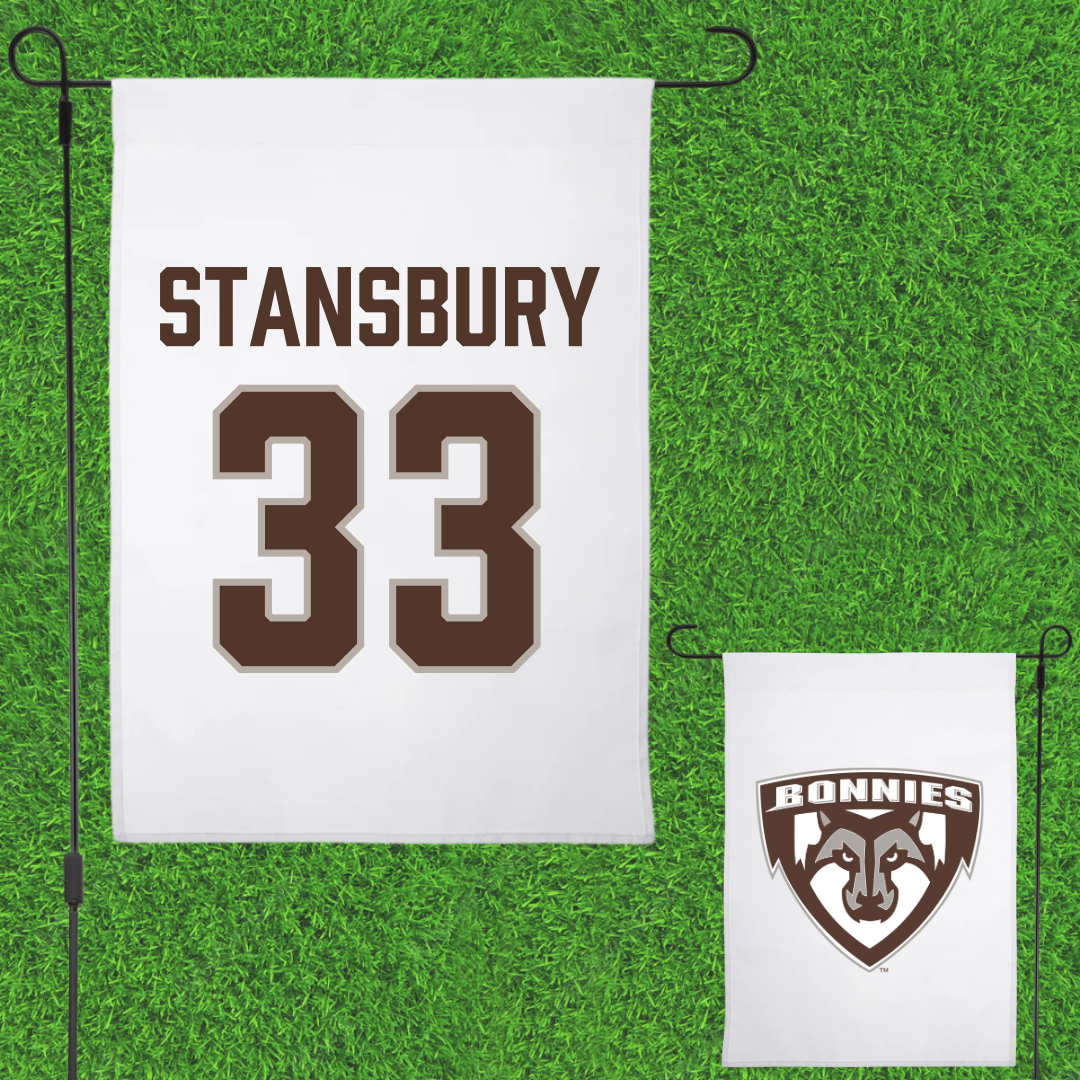 St. Bonaventure University Soccer White Garden Flag - #33 Kendall Stansbury