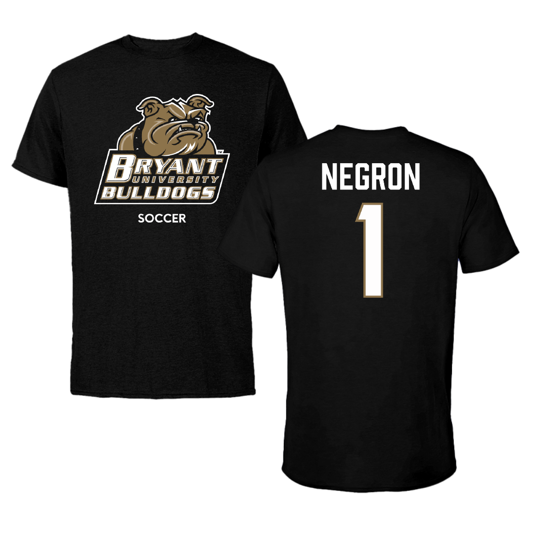 Bryant University Soccer (W) Black Tee - #1 Selena Negron