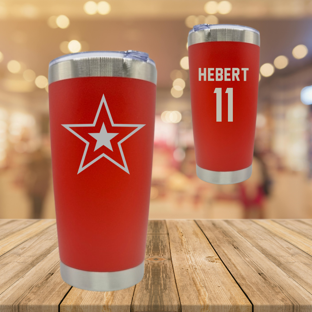 Robert Morris University Ice Hockey Red Stainless Steel Tumbler - #11 Cameron Hebert