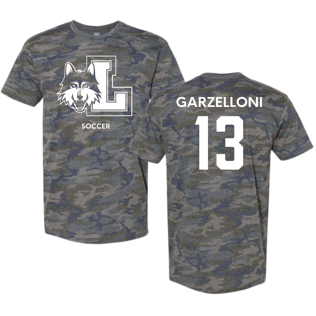 Loyola University-Chicago Soccer (M) Vintage Camo Tee - #13 Luca Garzelloni