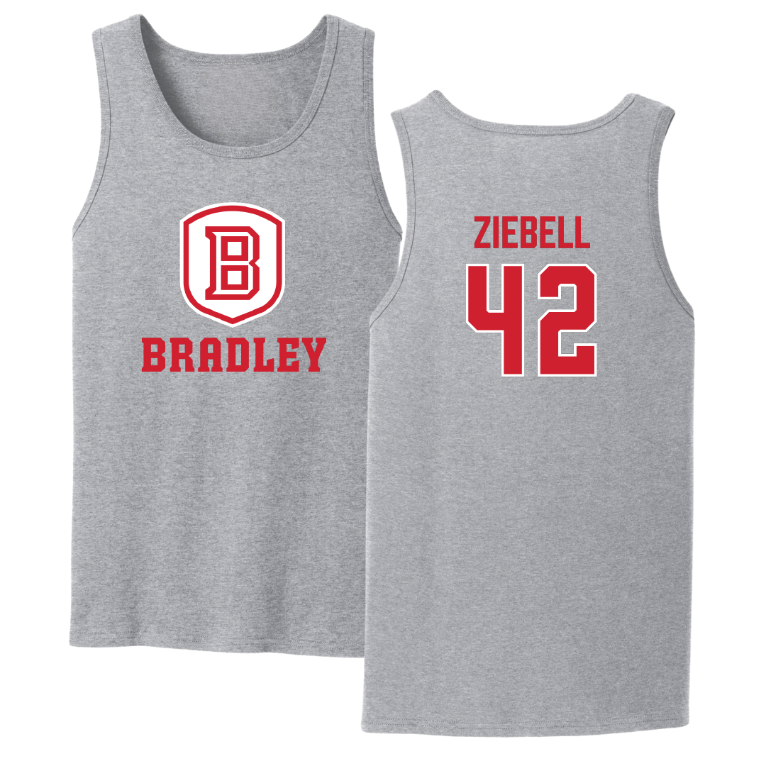 Bradley University Basketball Sport Gray Tank Top - #42 Callie Ziebell