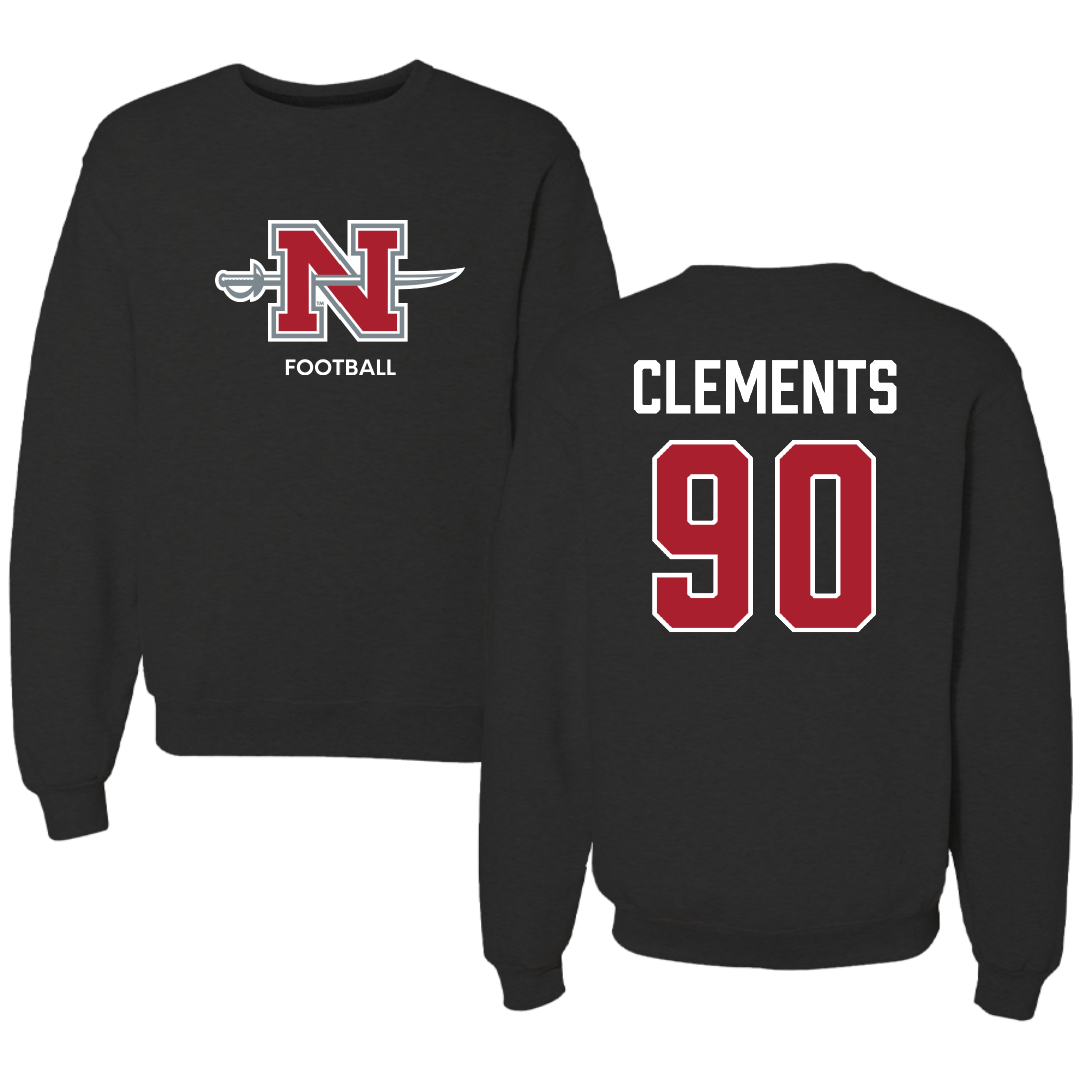Nicholls State University Football Black Mascot Crewneck - #90 Aidan Clements