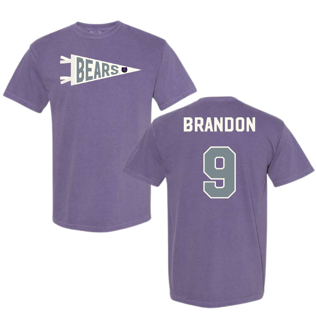 University of Central Arkansas Softball Purple Pennant Comfort Colors Tee - #9 Trinity Brandon