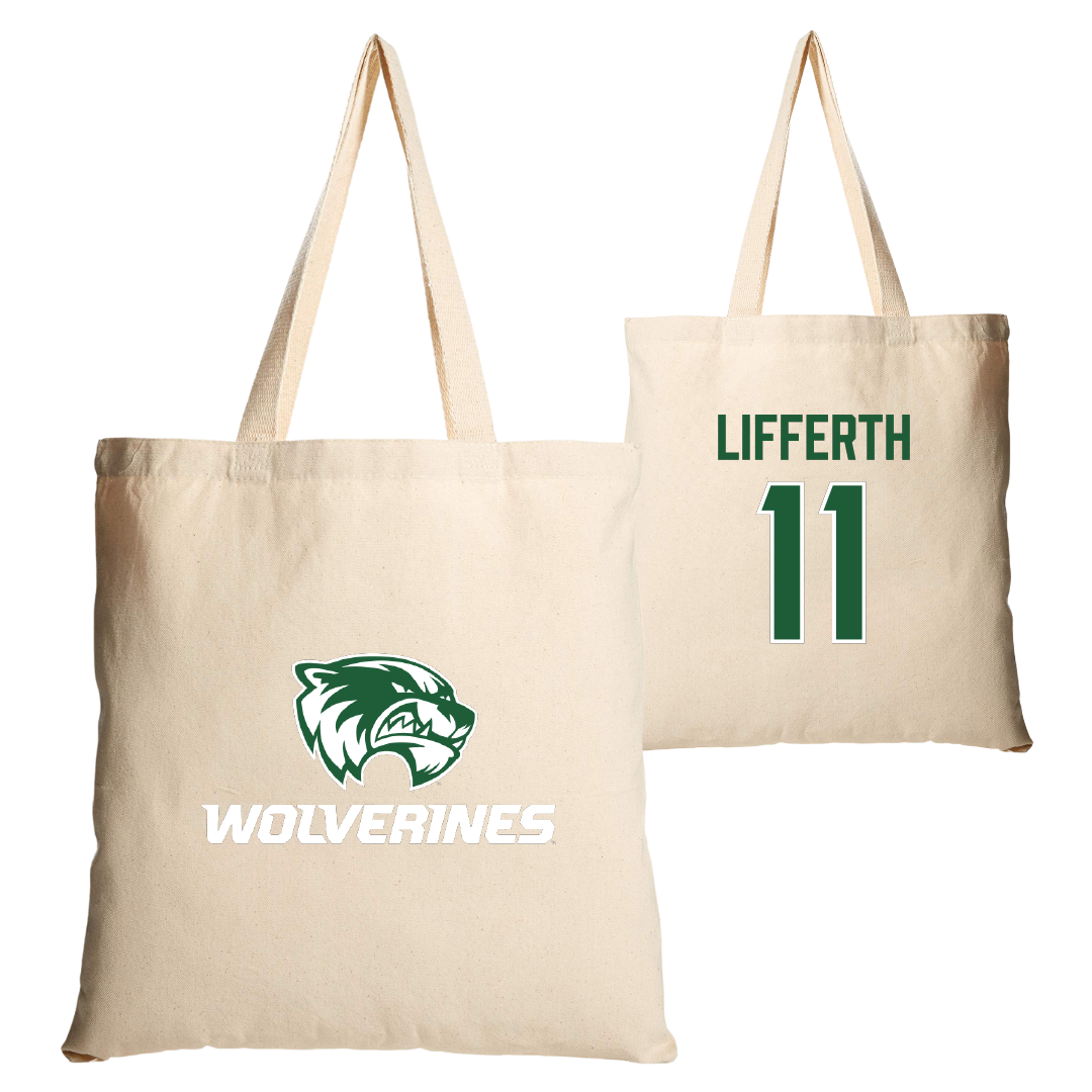Utah Valley University Soccer (M) Tan Canvas Tote Bag - #11 Zach Lifferth