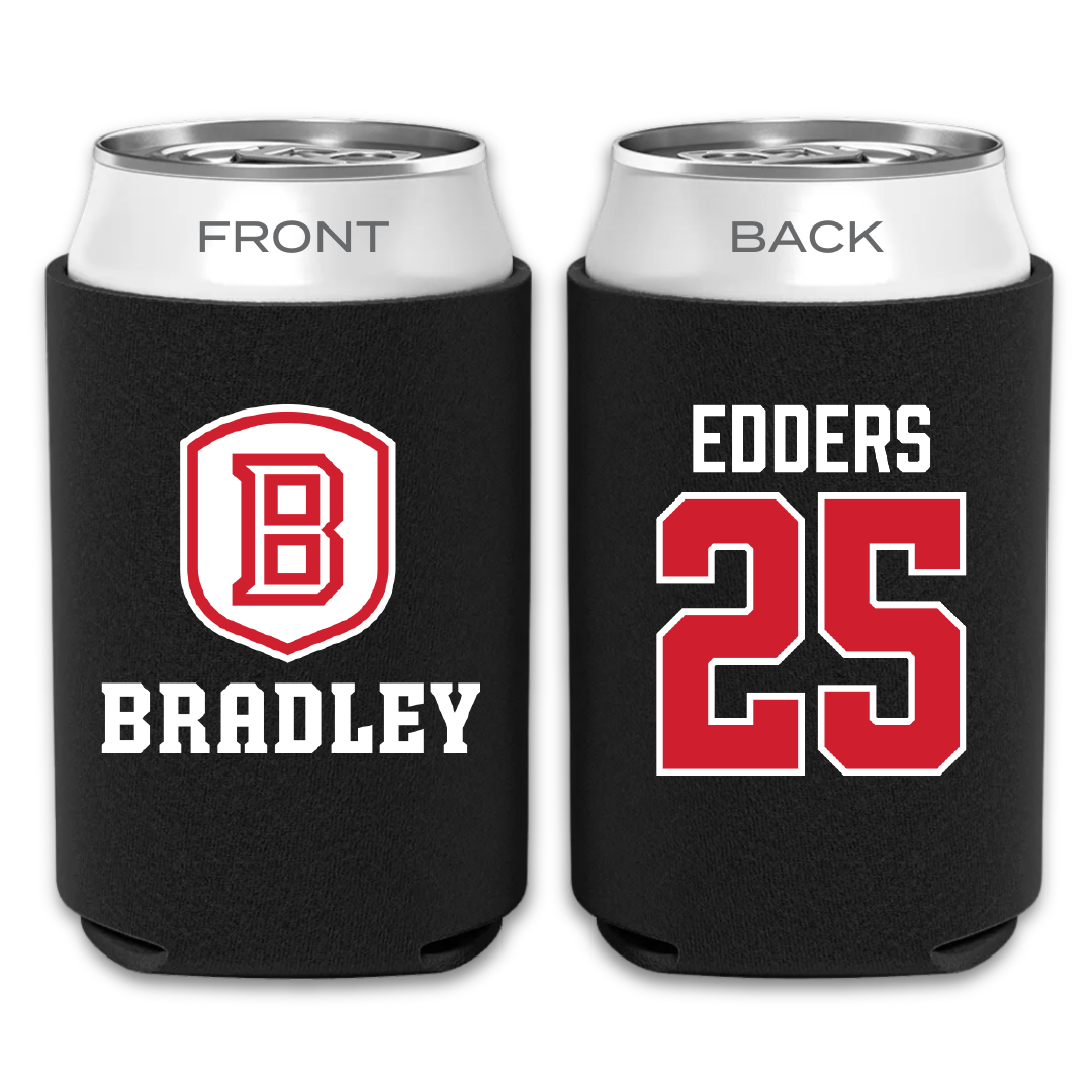 Bradley University Baseball Black Can Cooler - #25 Noah Edders
