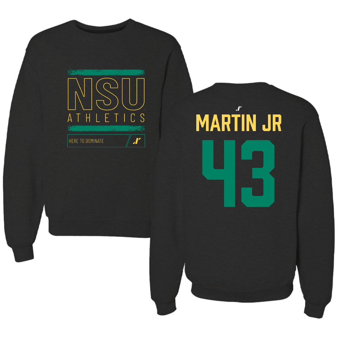 Norfolk State University Football Black Dominate Crewneck - #43 Richard Martin Jr