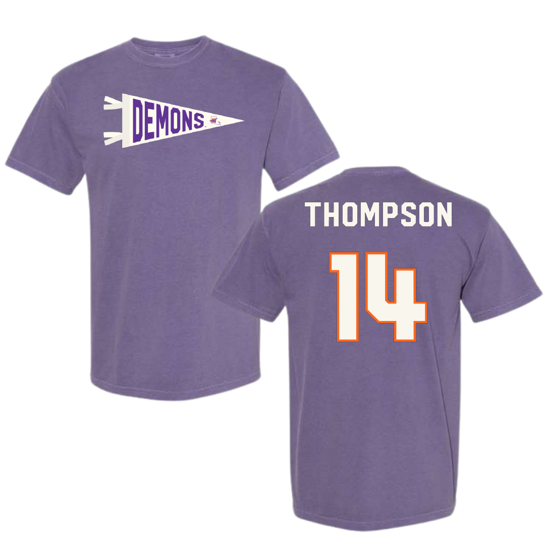 Northwestern State University Volleyball Purple Pennant Comfort Colors Tee - #14 Reaghan Thompson