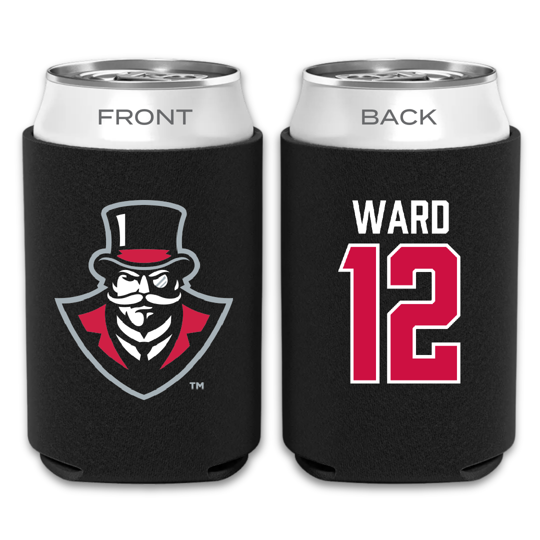 Austin Peay State University Football Black Can Cooler - #12 Jaheim Ward