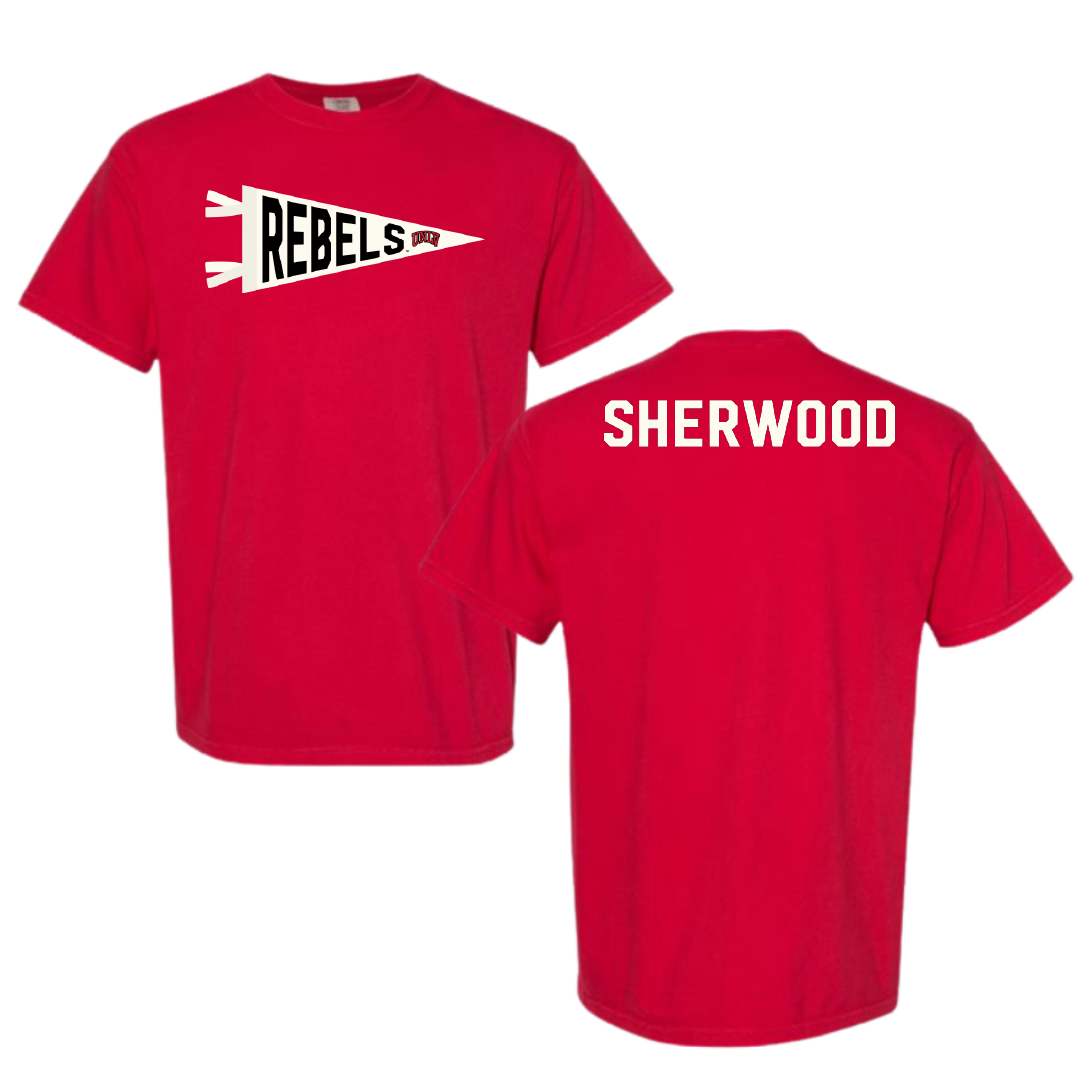 University of Nevada-Las Vegas TF and XC Red Pennant Comfort Colors Tee - Kamari Sherwood