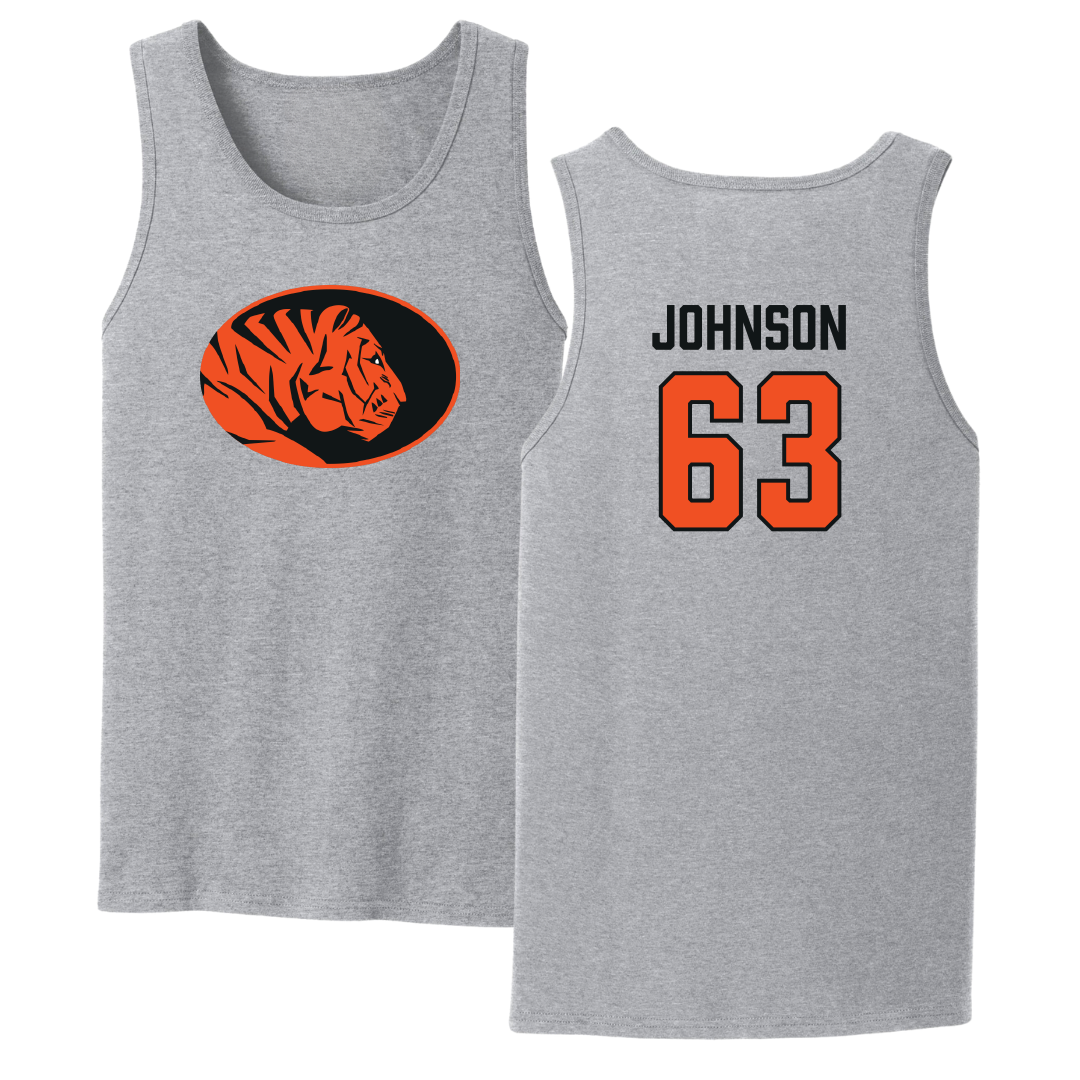 East Central University Football Sport Gray Tank Top - #63 Tyson Johnson