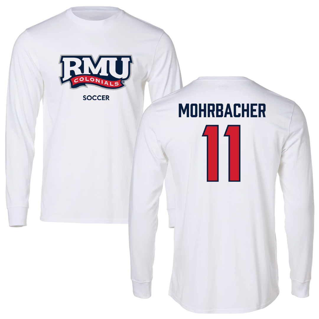 Robert Morris University Soccer (W) White Long Sleeve - #11 Renae Mohrbacher
