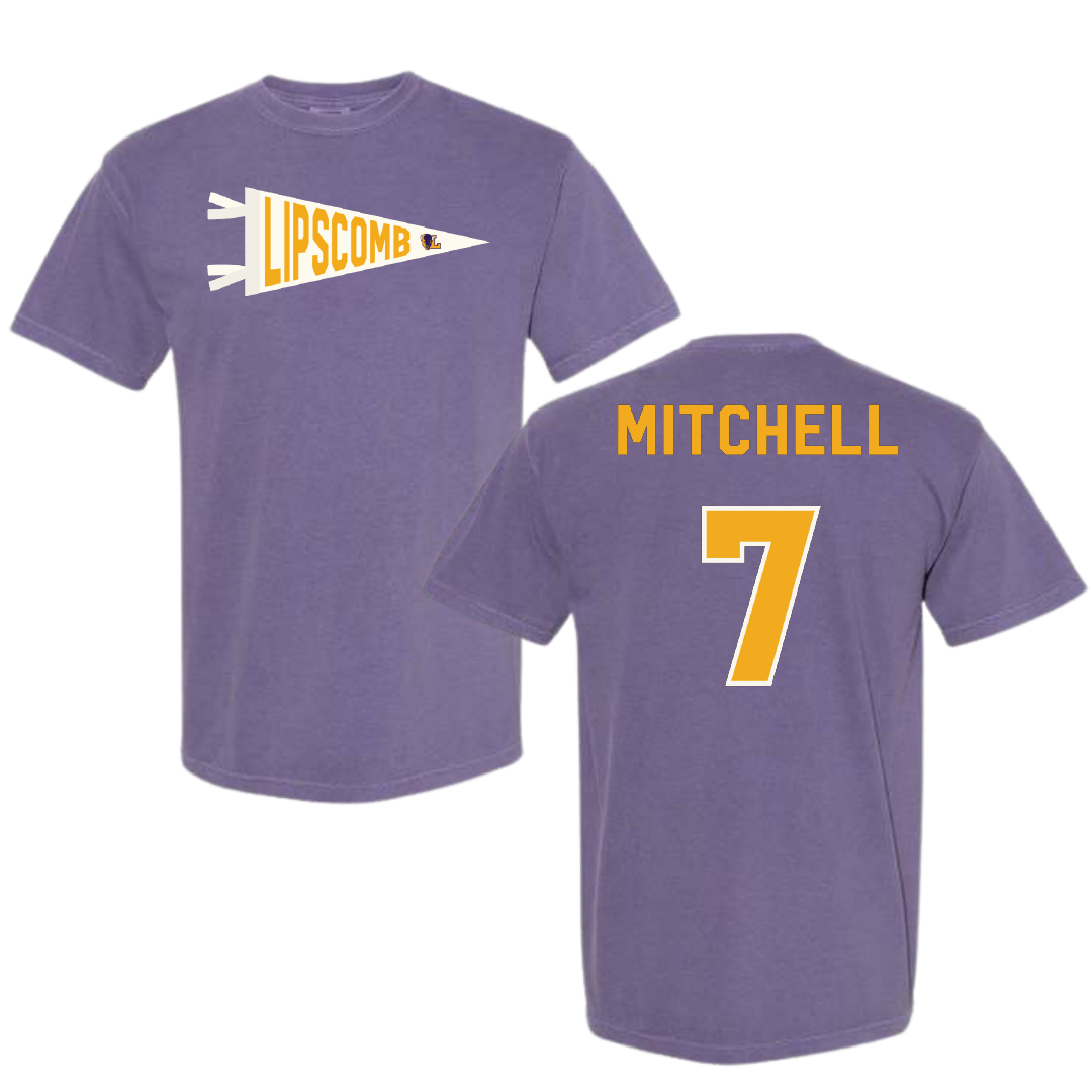 Lipscomb University Baseball Purple Pennant Comfort Colors Tee - #7 Joey Mitchell