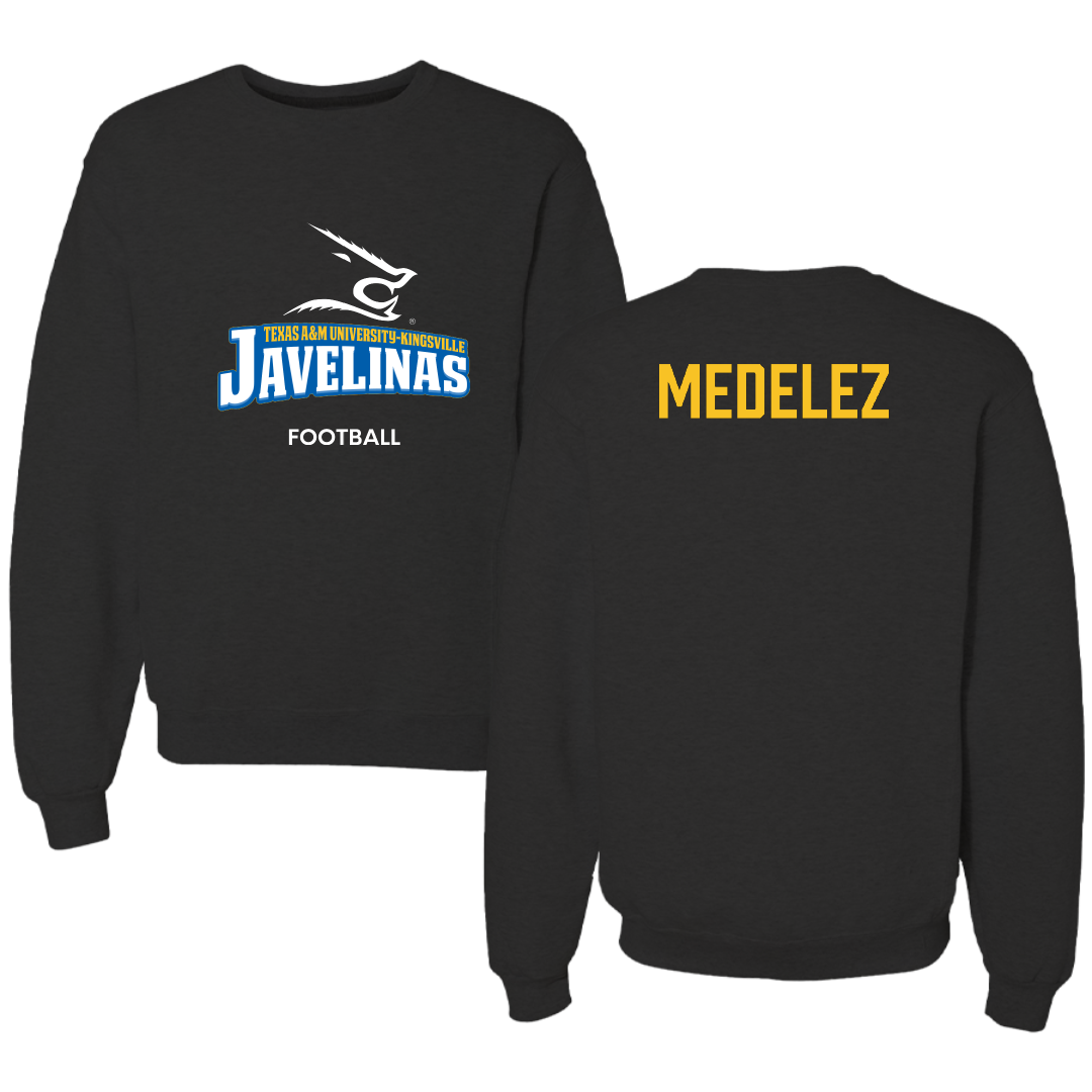 Texas A&M University-Kingsville Football Black Crewneck - Christopher Medelez