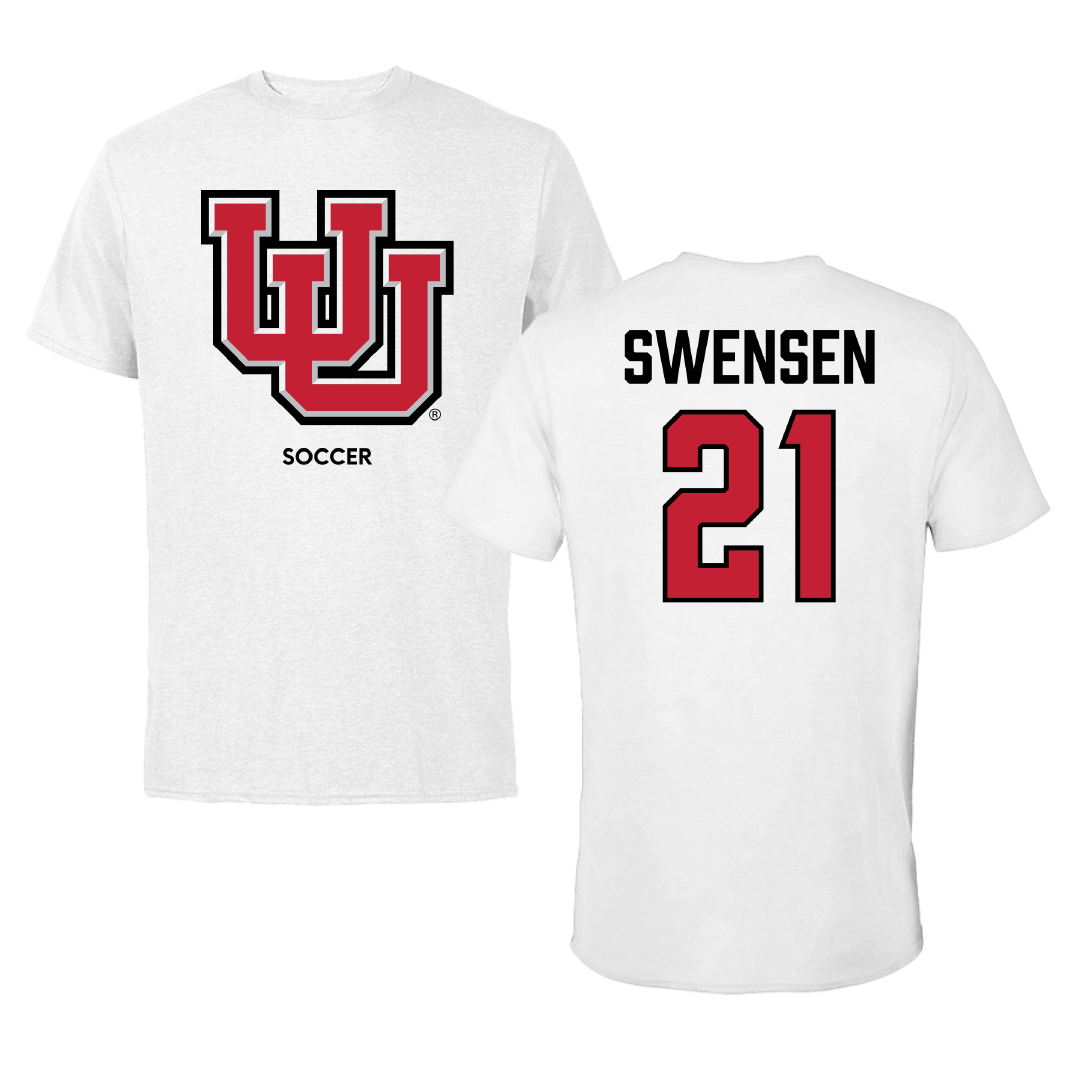 University of Utah Soccer (W) White Performance Tee - #21 Ali Swensen