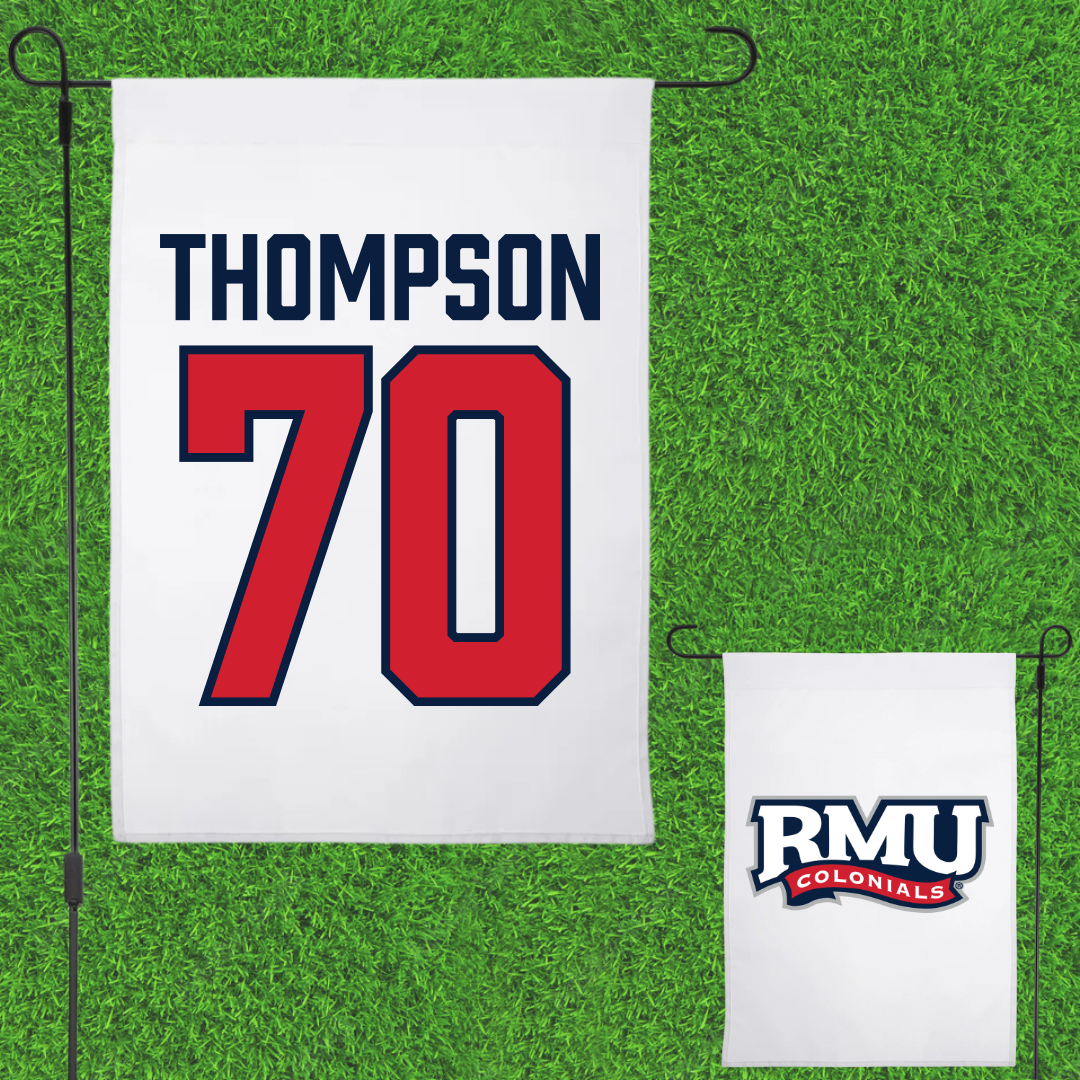 Robert Morris University Football White Garden Flag - #70 Dante Thompson