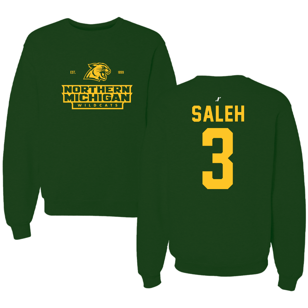 Northern Michigan University Football Forest Green General Crewneck - #3 Adam Saleh