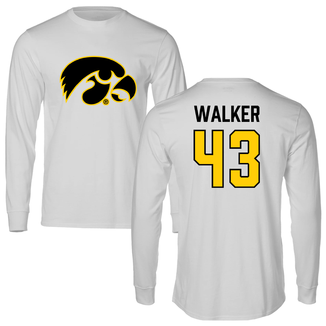 University of Iowa Baseball Light Gray Long Sleeve - #43 Bryson Walker