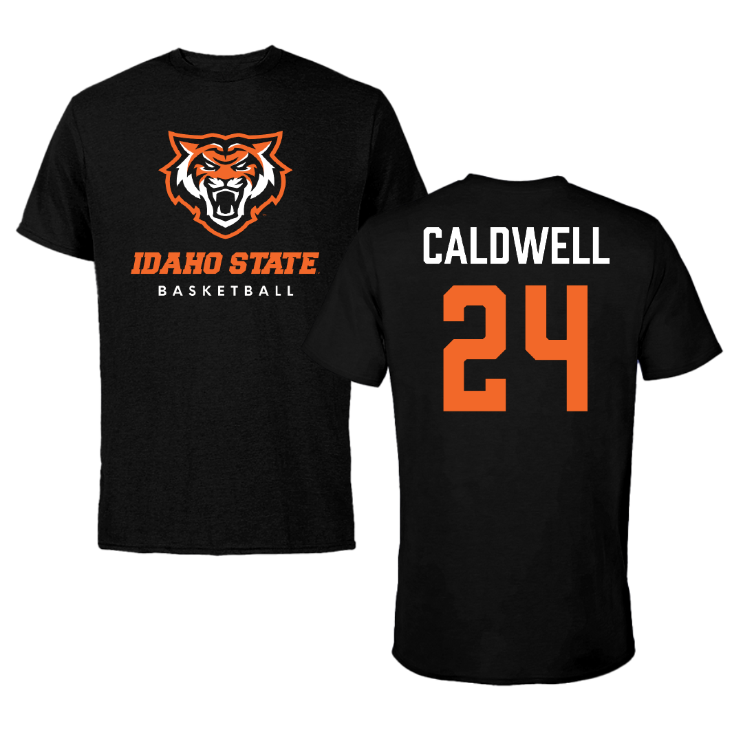 Idaho State University Basketball Black Tee - #24 Aspen Caldwell
